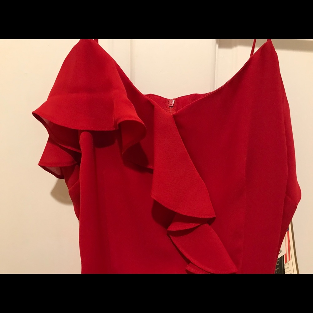 Spaghetti strap red dress